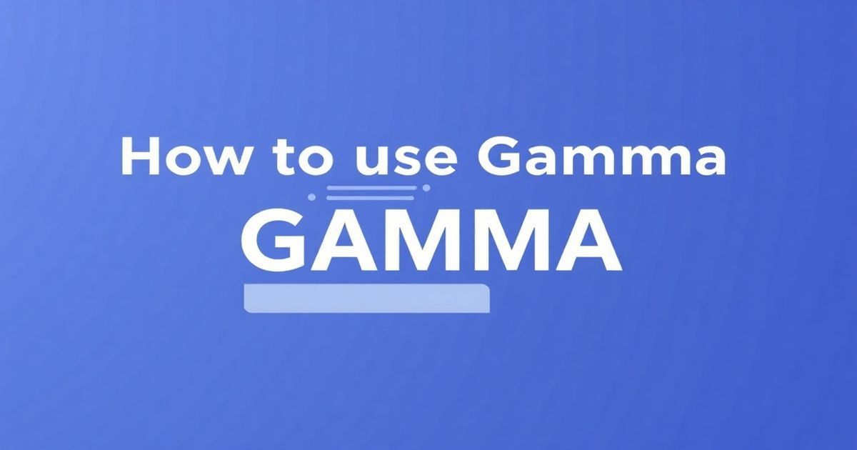 How to use Gamma to automate professional slide decks and landing pages